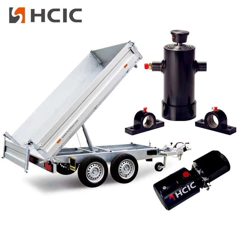 Kích rơ-moóc thủy lực khép kín 12 tấn tích hợp bộ nguồn 12V DC