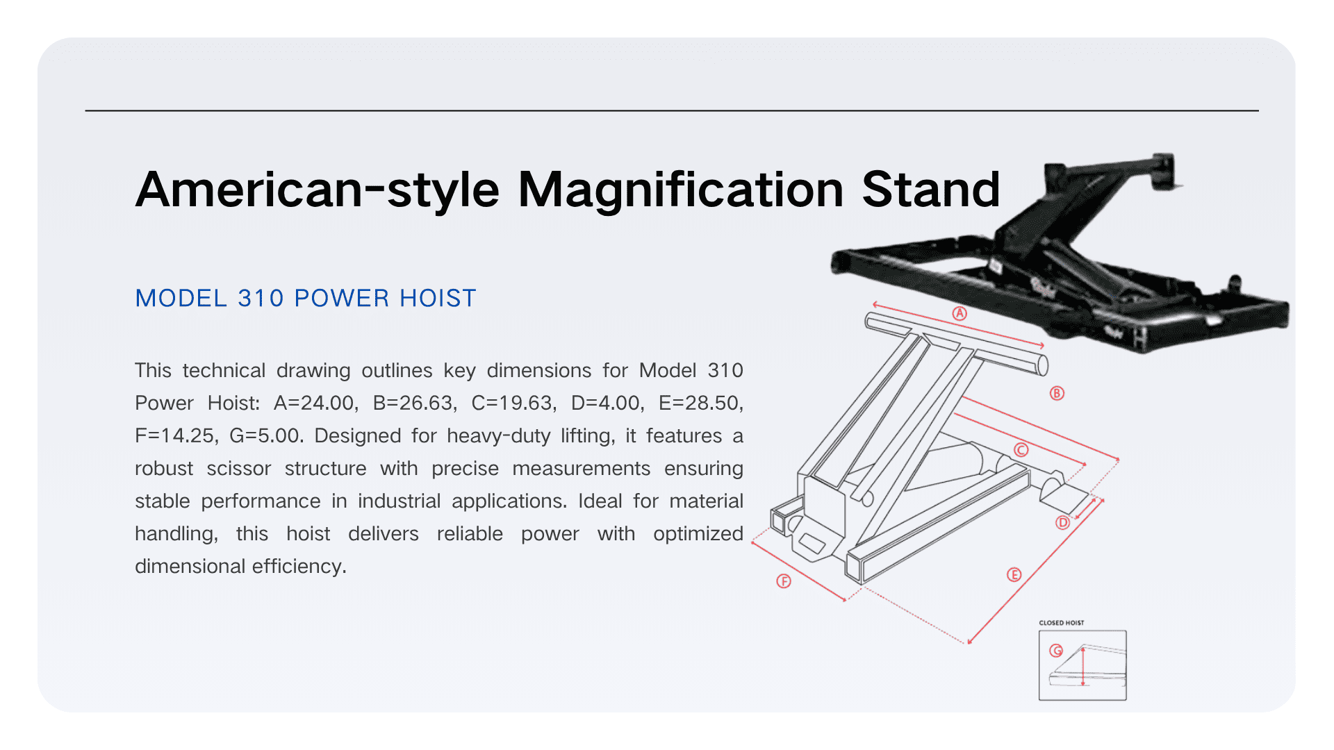 ​Cổng điện HCIC-310 của Mỹ – Giải pháp nâng hạ thủy lực tùy chỉnh cho xe thương mại Bắc Mỹ